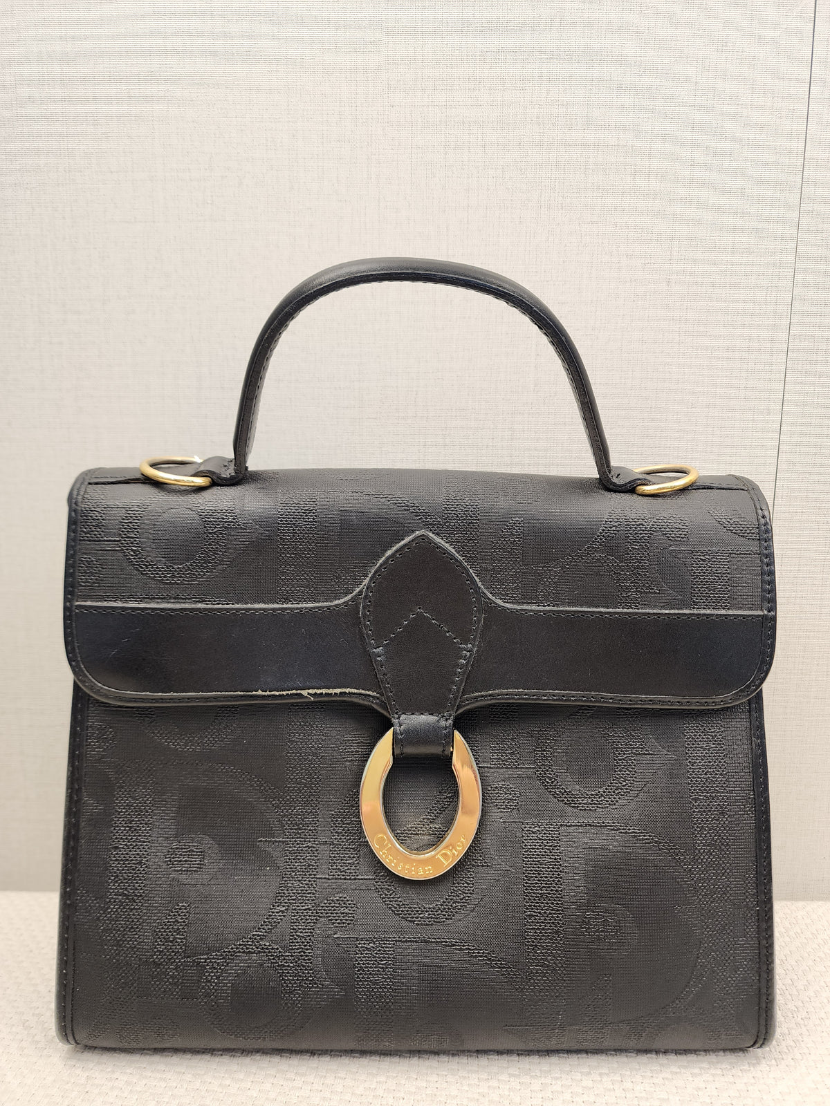 Dior Black Vintage Trotter Kelly Bag