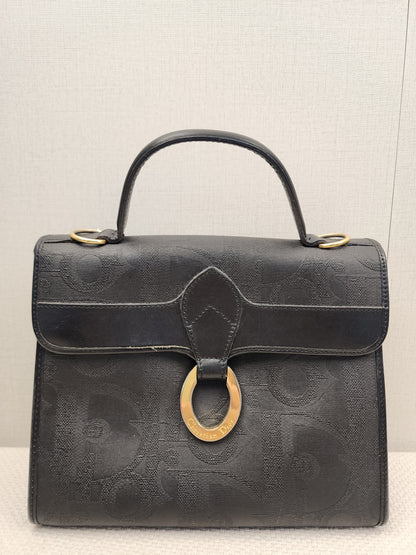 Dior Black Vintage Trotter Kelly Bag