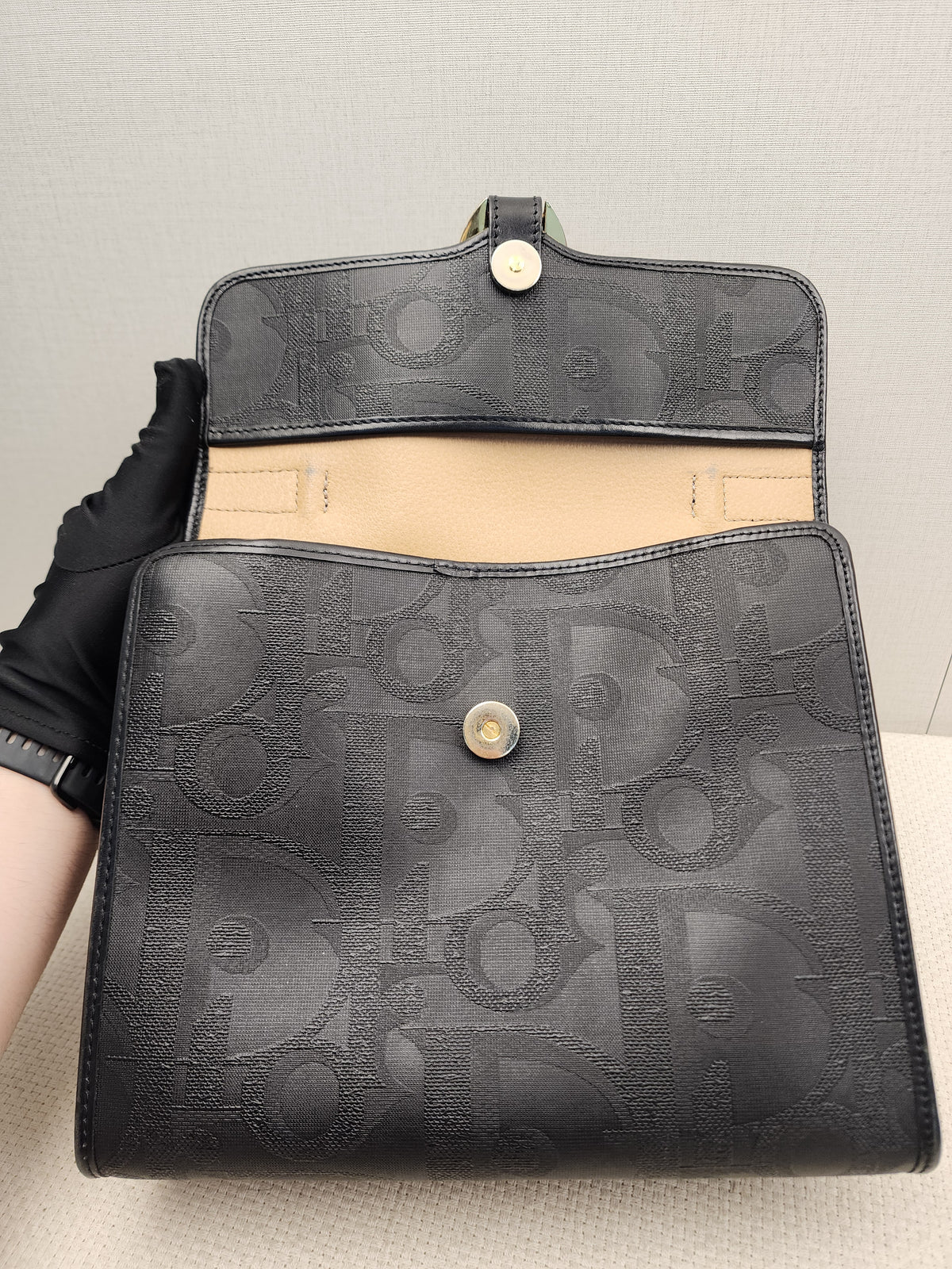 Dior Black Vintage Trotter Kelly Bag