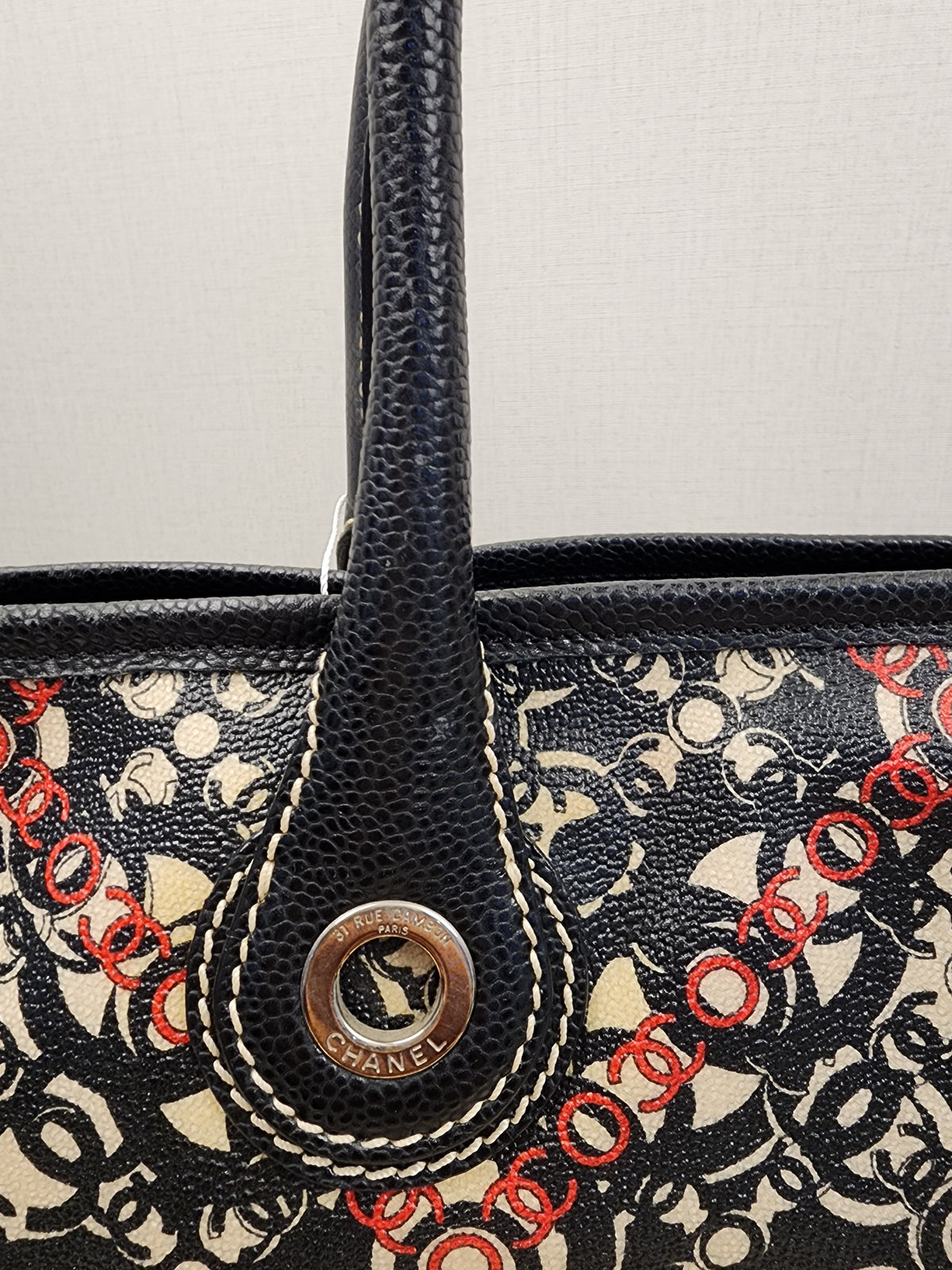 Chanel Black Coated Canvas Optic Coco Travel Tote (SHW)