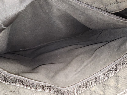Chanel Black Coated Canvas Optic Coco Travel Tote (SHW)