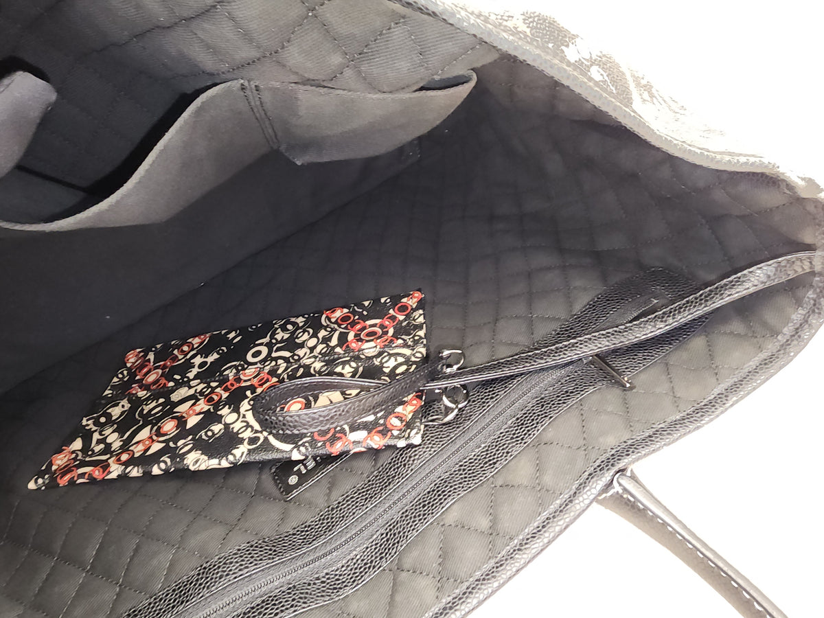Chanel Black Coated Canvas Optic Coco Travel Tote (SHW)