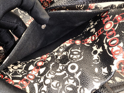 Chanel Black Coated Canvas Optic Coco Travel Tote (SHW)