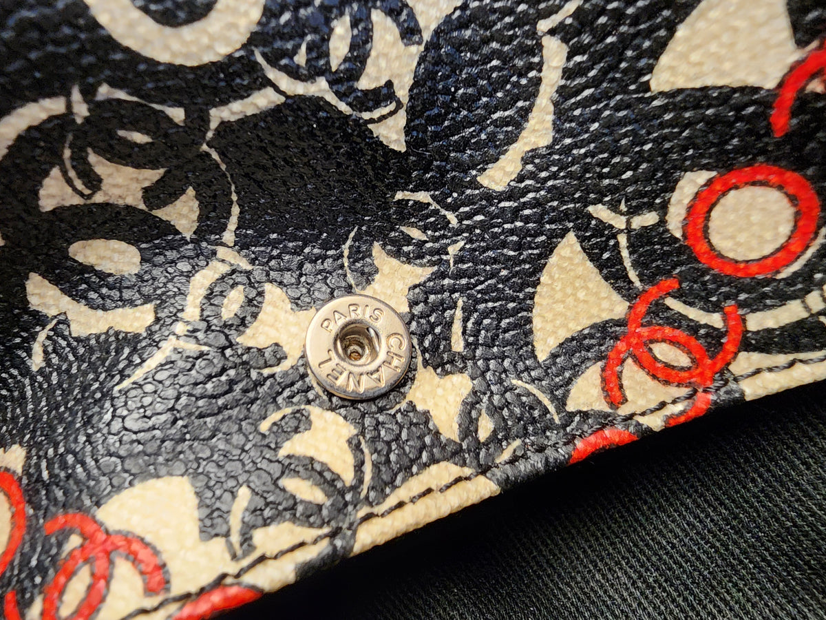 Chanel Black Coated Canvas Optic Coco Travel Tote (SHW)