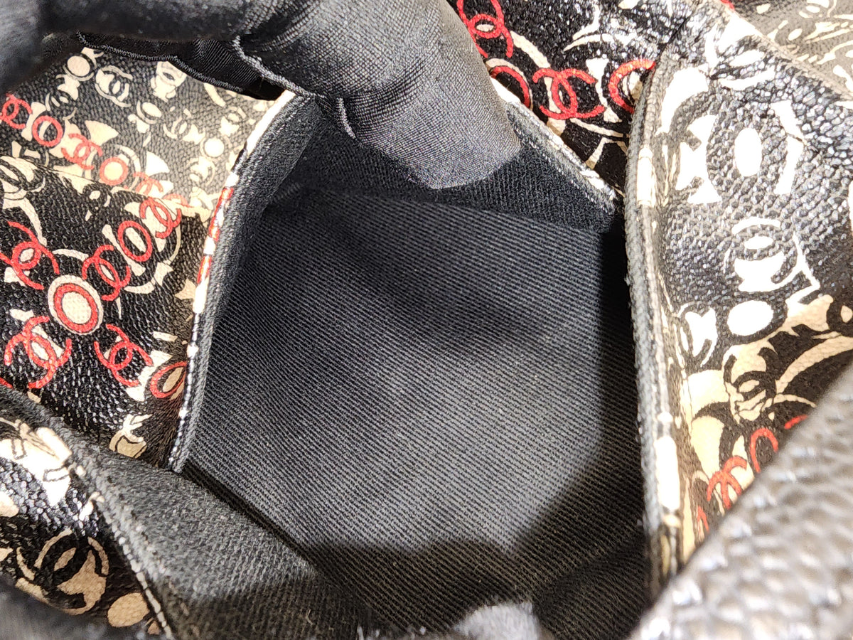 Chanel Black Coated Canvas Optic Coco Travel Tote (SHW)