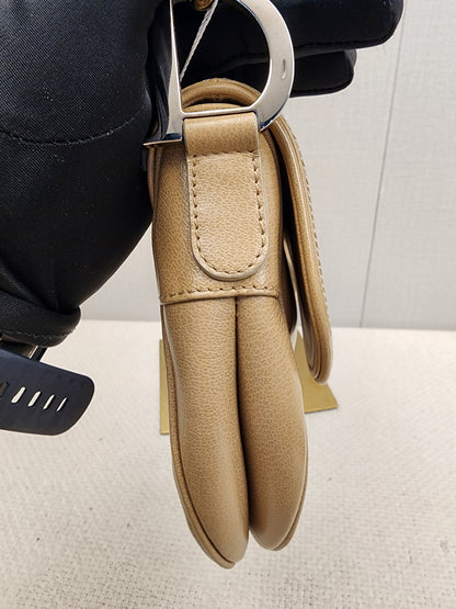 Dior Beige Calfskin Vintage Saddle Bag (SHW)