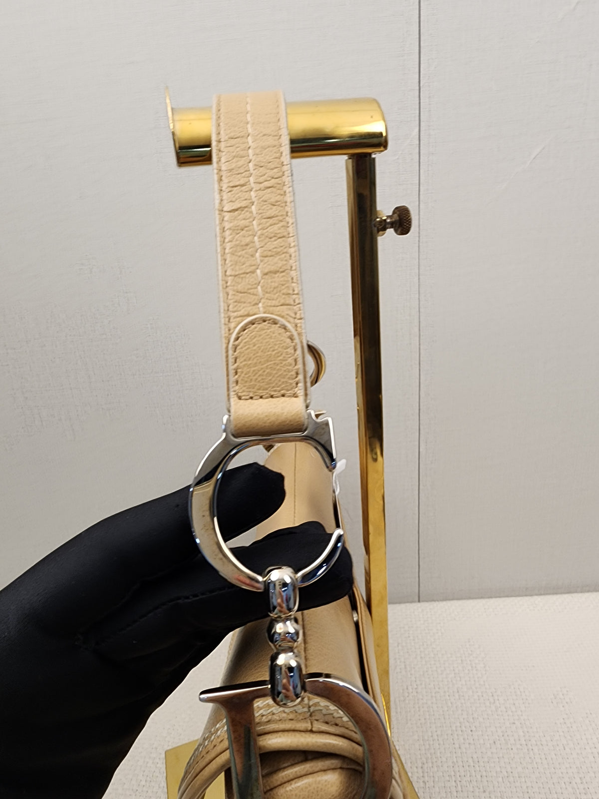 Dior Beige Calfskin Vintage Saddle Bag (SHW)