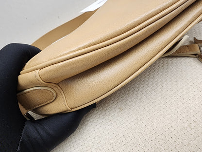 Dior Beige Calfskin Vintage Saddle Bag (SHW)