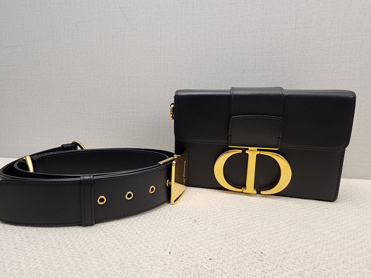 Dior Black Calfskin 30 Montaigne Box Bag (GHW)