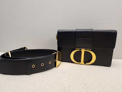 Dior Black Calfskin 30 Montaigne Box Bag (GHW)