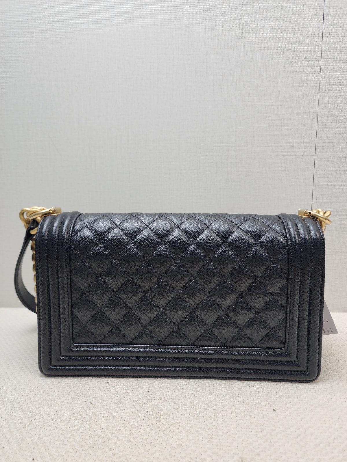 Chanel Black Caviar Old Medium Boy (GHW)