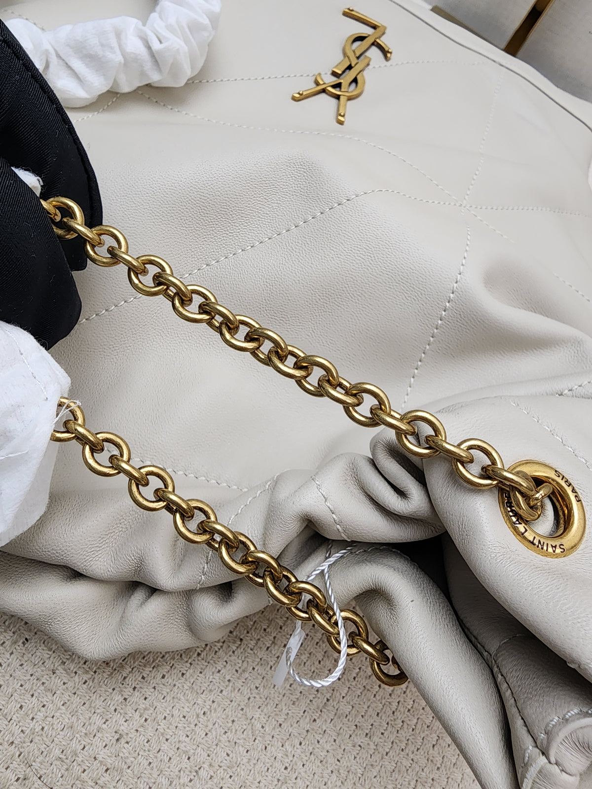 YSL Soft Cream Lambskin Jamie 4.3 Pochon
