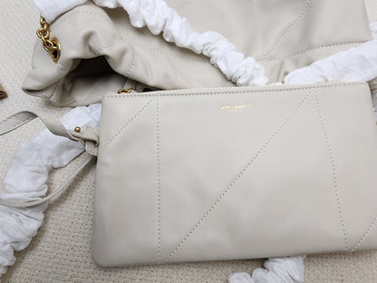 YSL Soft Cream Lambskin Jamie 4.3 Pochon
