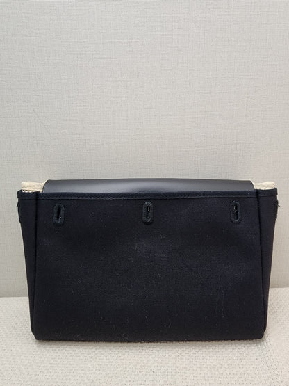 Hermes Black x Beige Canvas Herbag Clutch with Interchangeable Pouch (PHW)