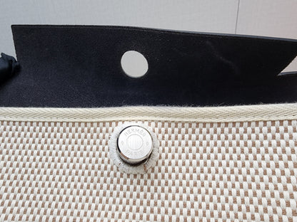 Hermes Black x Beige Canvas Herbag Clutch with Interchangeable Pouch (PHW)