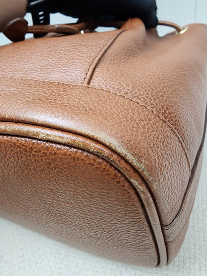 YSL Brown Calfskin Vintage Drawstring Bucket Bag