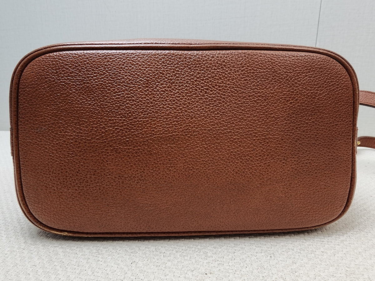 YSL Brown Calfskin Vintage Drawstring Bucket Bag