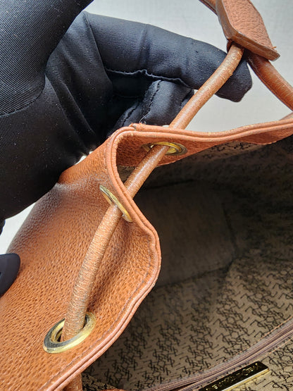 YSL Brown Calfskin Vintage Drawstring Bucket Bag