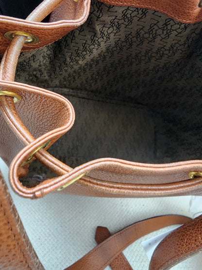 YSL Brown Calfskin Vintage Drawstring Bucket Bag
