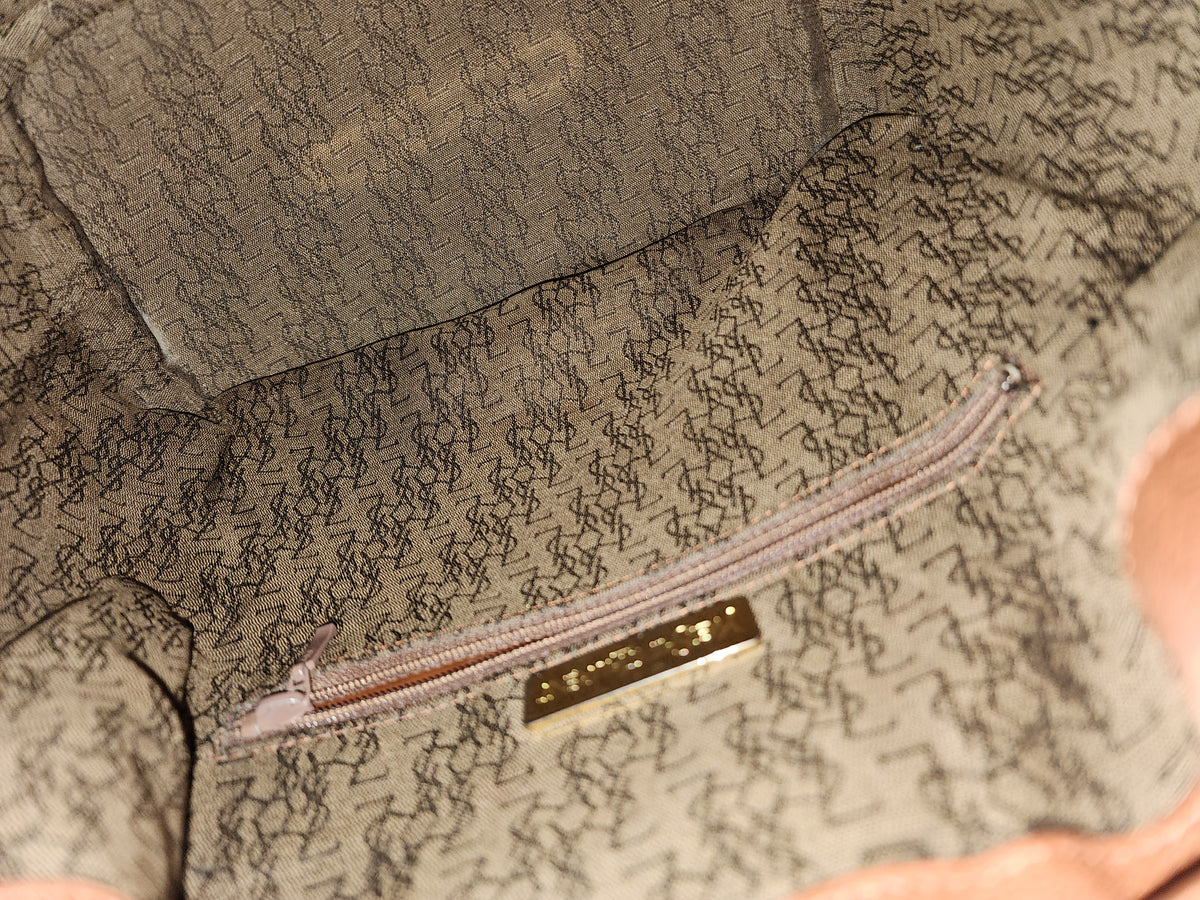 YSL Brown Calfskin Vintage Drawstring Bucket Bag