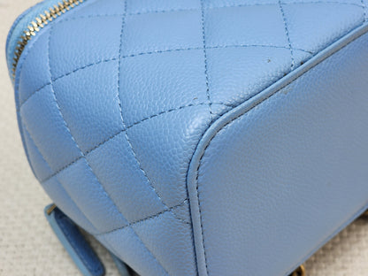 Chanel Light Blue Caviar 22S Vanity Case with Top Handle (GHW)