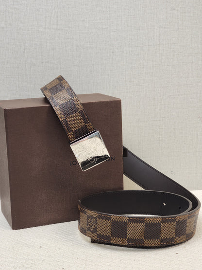 LV Damier Ebene Santur Carre Belt 35mm