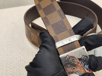 LV Damier Ebene Santur Carre Belt 35mm
