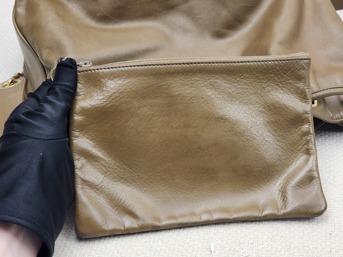 Chanel Brown Lambskin Vintage CC Soft Bucket (GHW)