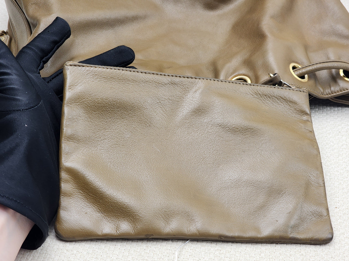 Chanel Brown Lambskin Vintage CC Soft Bucket (GHW)