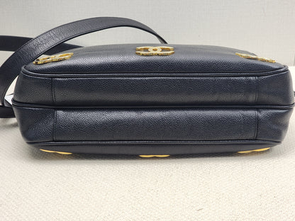 Chanel Black Caviar Vintage Triple CC Shoulder Bag