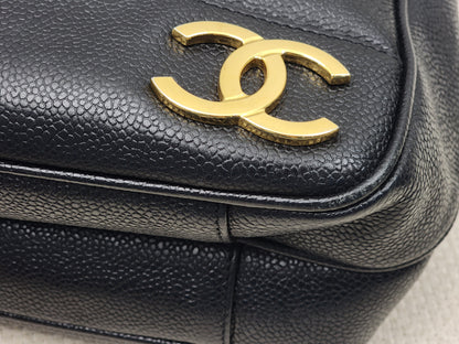 Chanel Black Caviar Vintage Triple CC Shoulder Bag