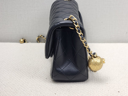 Chanel Black Lambskin Mini Rectangular w Pearl Crush (GHW)