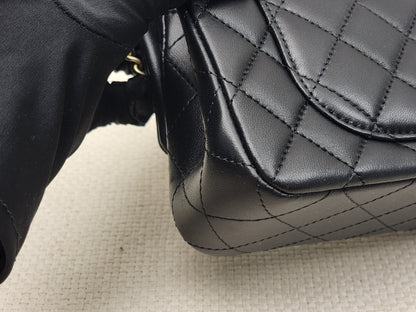 Chanel Black Lambskin Mini Rectangular w Pearl Crush (GHW)