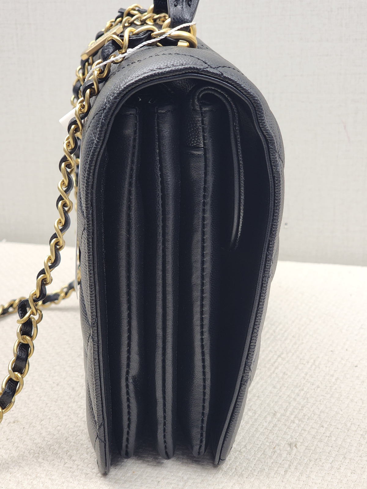 Chanel Black Caviar 23B Top Handle Full Flap (GHW)