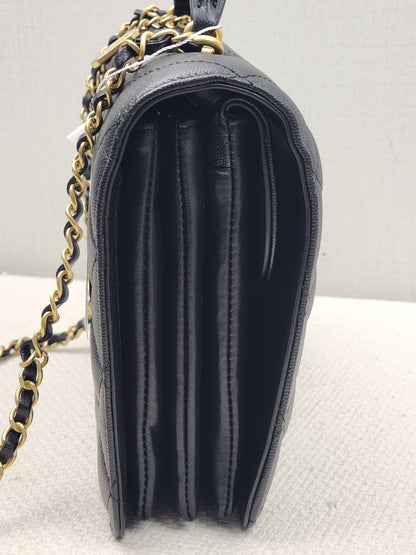 Chanel Black Caviar 23B Top Handle Full Flap (GHW)