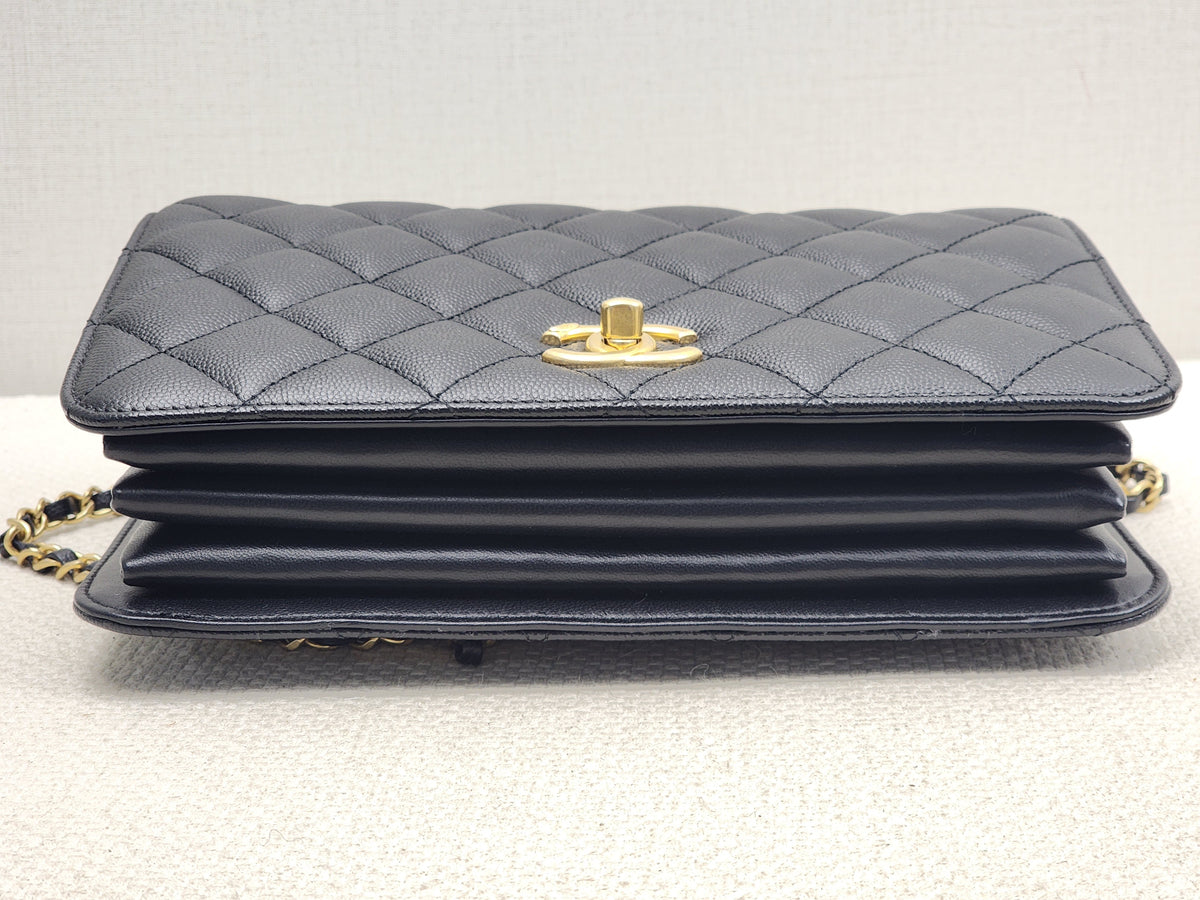 Chanel Black Caviar 23B Top Handle Full Flap (GHW)