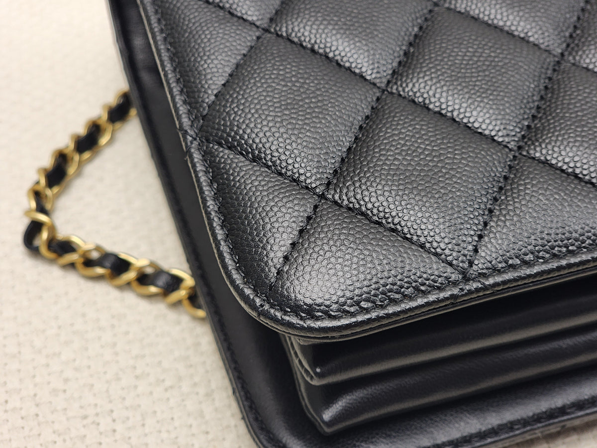 Chanel Black Caviar 23B Top Handle Full Flap (GHW)