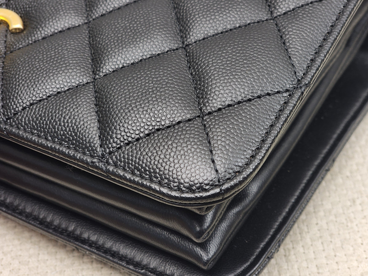 Chanel Black Caviar 23B Top Handle Full Flap (GHW)