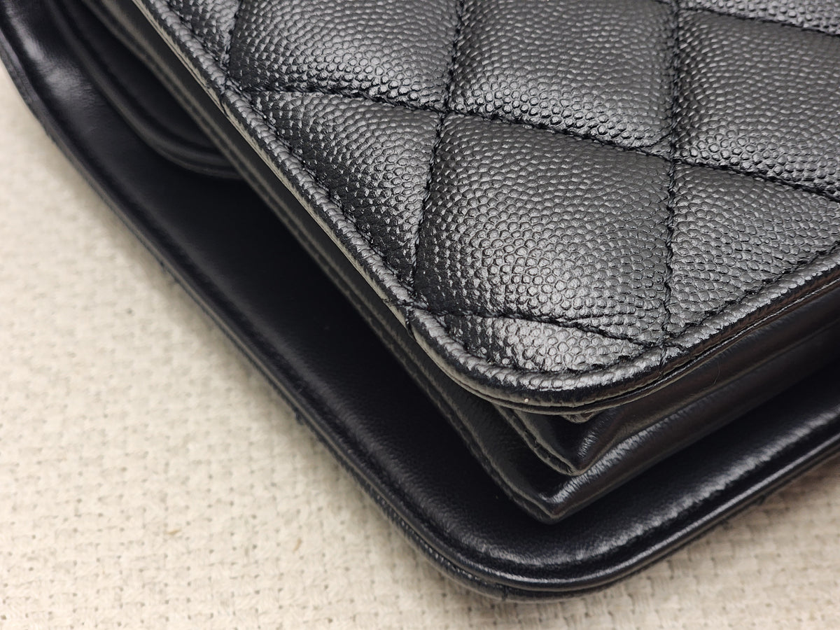 Chanel Black Caviar 23B Top Handle Full Flap (GHW)