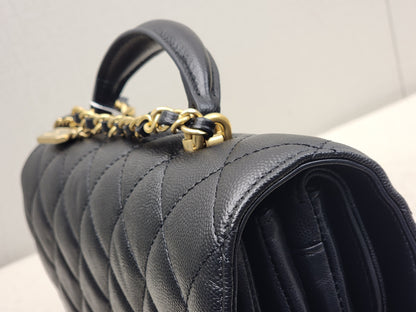 Chanel Black Caviar 23B Top Handle Full Flap (GHW)