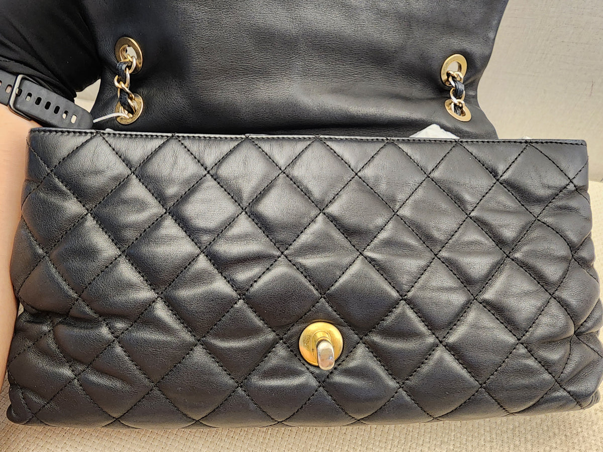 Chanel Black Calfskin Soft Elegance Flap (GHW)