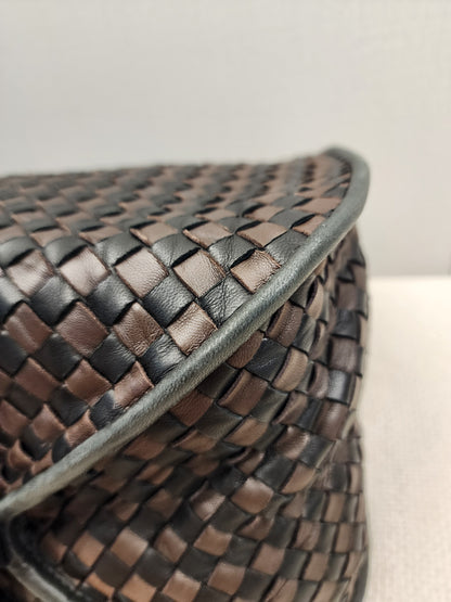 BV Black x Brown Intrecciato Nappa Hobo Bag