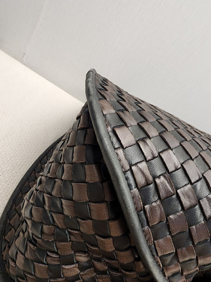 BV Black x Brown Intrecciato Nappa Hobo Bag