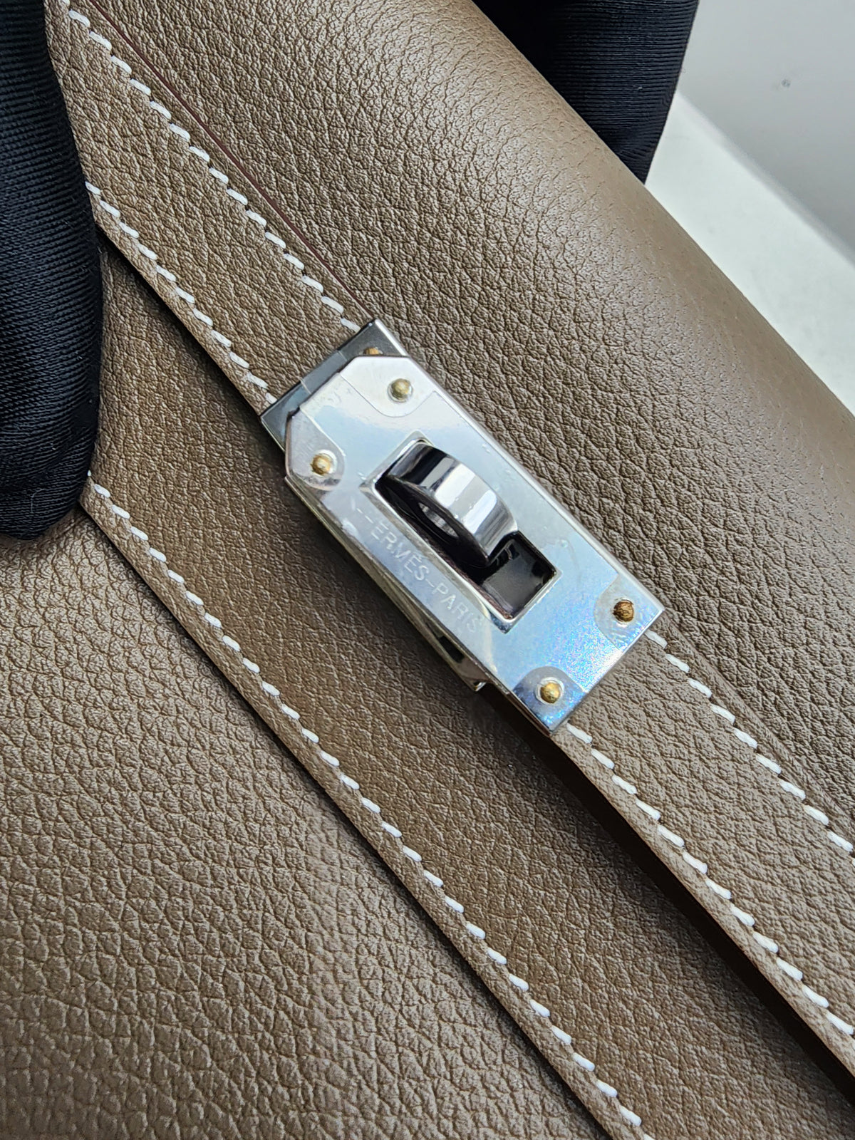 Hermes Etoupe Evercolor Kelly To Go (PHW)