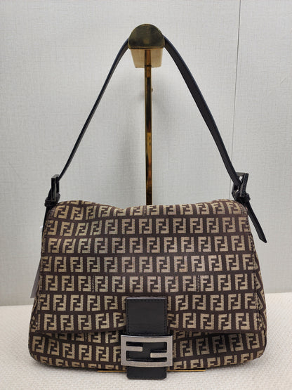 Fendi Brown Zucca Canvas Vintage Mama Baguette