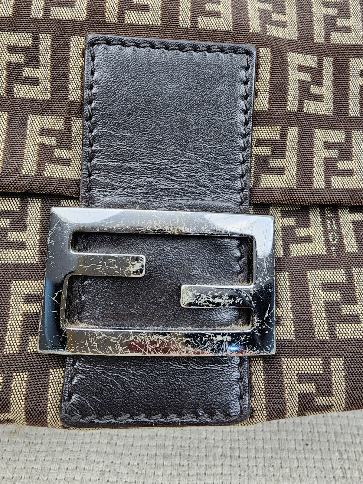 Fendi Brown Zucca Canvas Vintage Mama Baguette