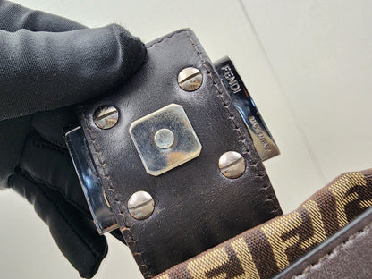 Fendi Brown Zucca Canvas Vintage Mama Baguette