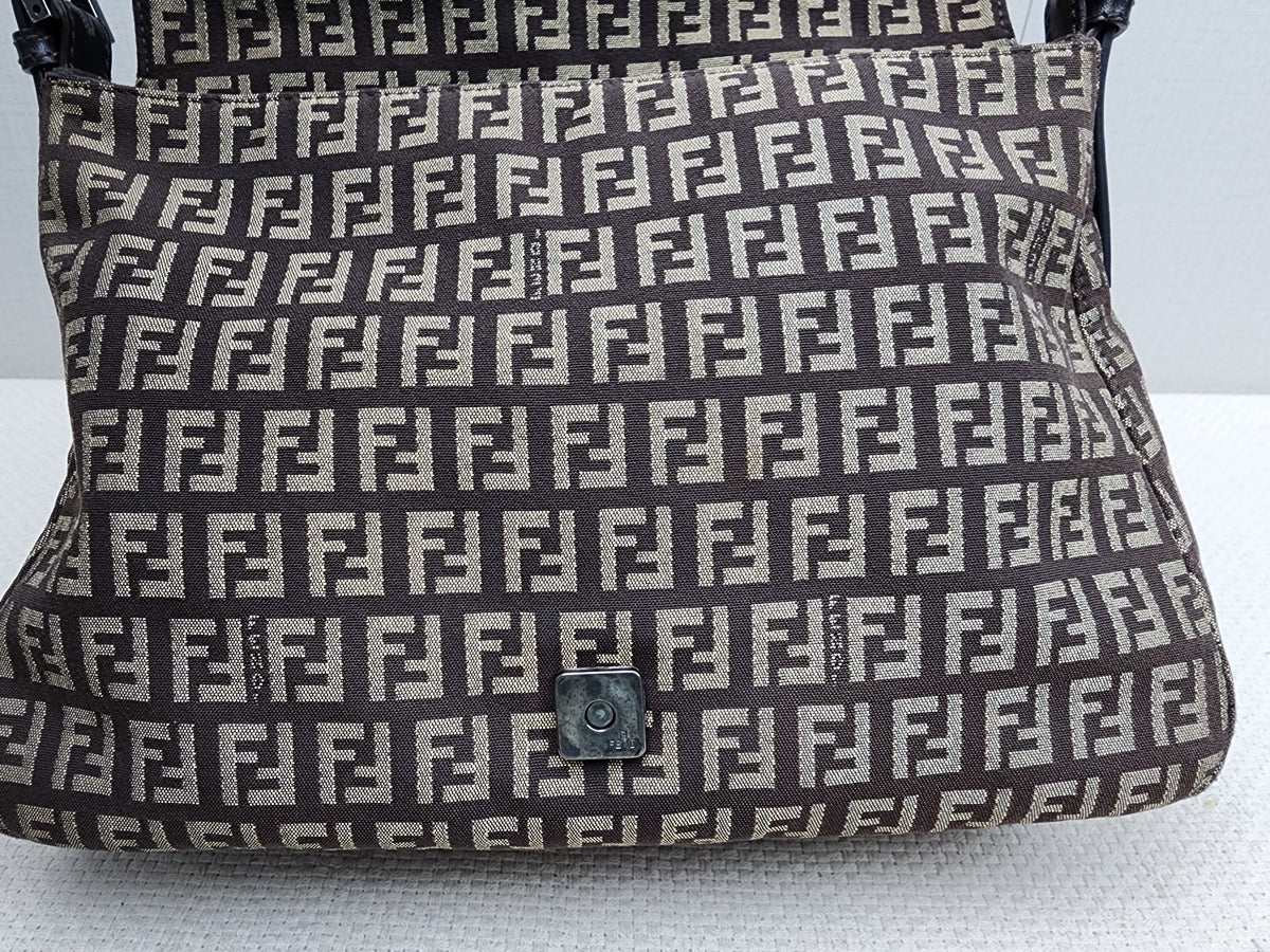 Fendi Brown Zucca Canvas Vintage Mama Baguette