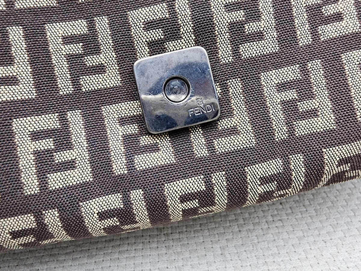 Fendi Brown Zucca Canvas Vintage Mama Baguette