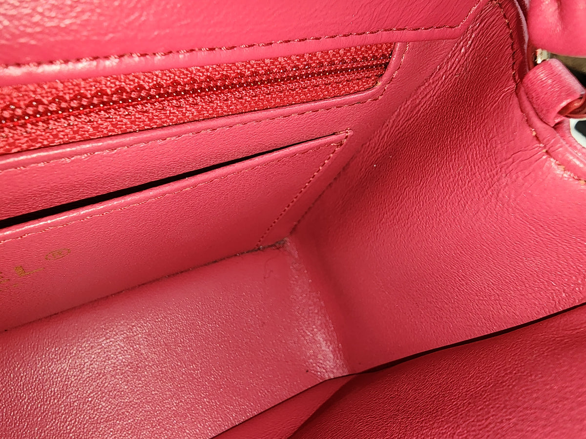 Chanel Pink Lambskin Chevron Classic Mini Rectangular Flap (LGHW)